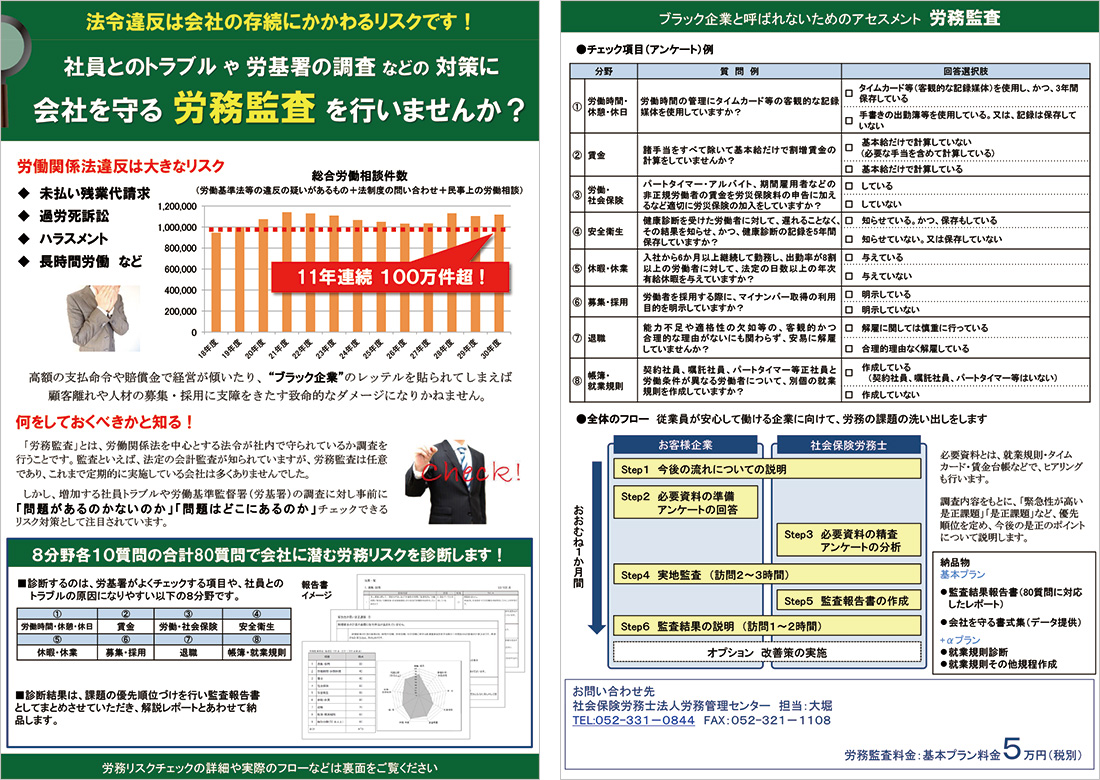 会社を守る労務監査を行いませんか